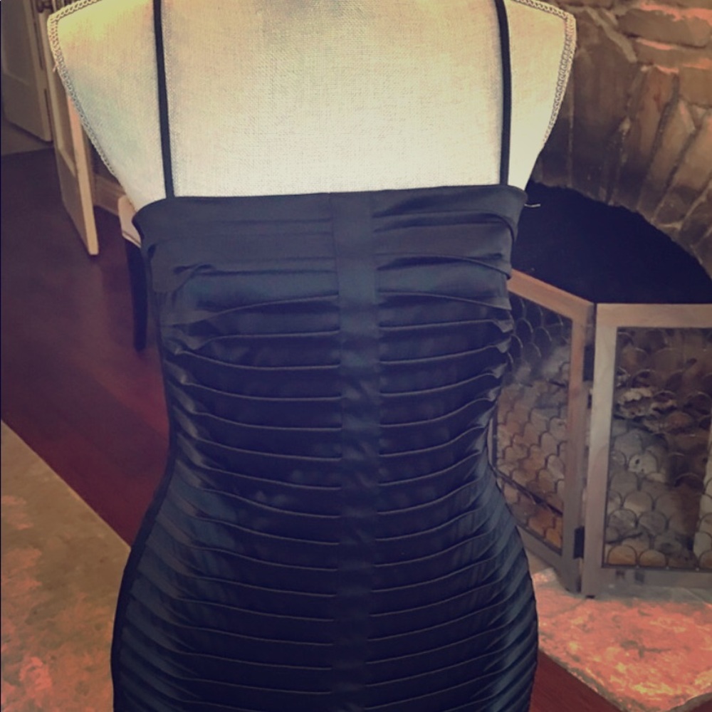 Beautiful Little Black Satin Dress